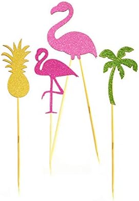 Flamingo Cake Poker Cactus Wedding Party Birthday Cake Paper Flags set