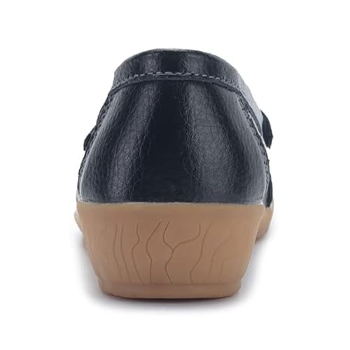 Women Moccasins Driving, Women's Slip on Breathable Non-Slip Lightweight Leather Flat Nursing Shoes, Work Wide Fit Comfy Air Cushion Loafers, for Hospital, Nurse, Doctors Working3