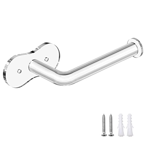 Egchi Acrylic Toilet Paper Holder Wall Mount, Modern Bathroom Accessories Clear Tissue Roll Holder #TOP7