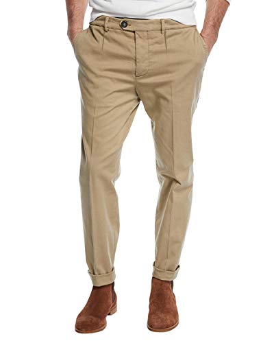 Mens Slim Fit Cotton Stretch Chino Pants 36 Khaki
