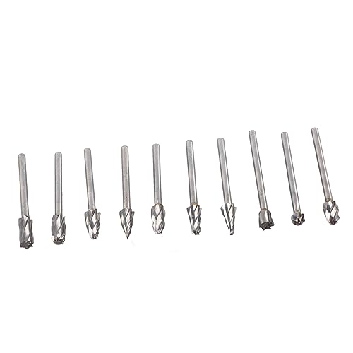 Juego de fresas de carburo Drfeify 10 pzas 3mm miniatura 4