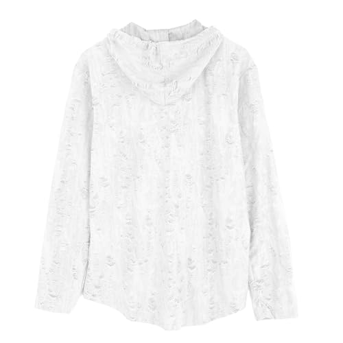 Men's Linen Shirts with Hooded Long Sleeve Casual Summer Beach Hippie Shirt Lightweight Quick Dry Athletic Tee Top4