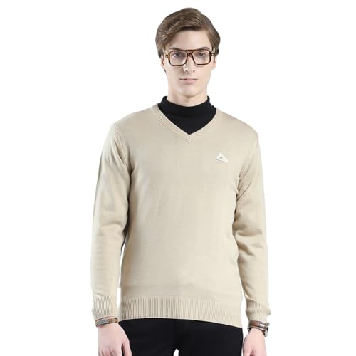 Image of Monte Carlo Men's Regular Fit Pullover | Solid V Neck Style | Full Sleeves Pull On | Warm & Stylish Winter Fashion Sweater | Winter Sweater for Men's