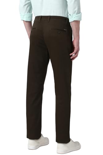 Image of Peter England Men's Straight Fit Mid Rise Chino Casual Trouser with Premium Dobby