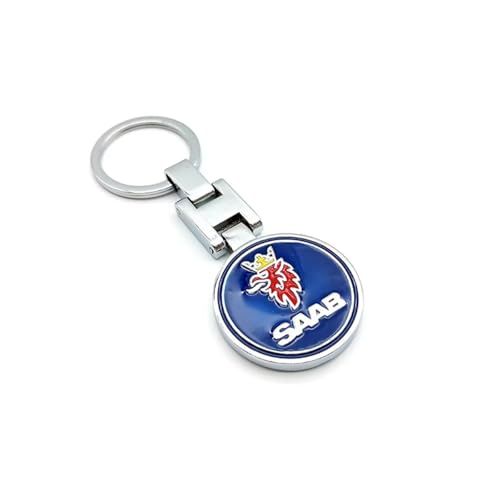 DYQCD 1 Pièce Porte-Clés De Voiture pour Saab 9000 900 Scania X 93 9-3 9-5 Porte-clés Logo Voiture Porte-Badge Mousqueton Porte Clé Accessoires Voiture