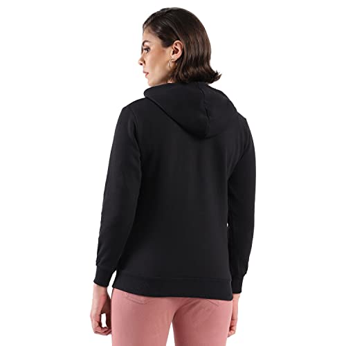 Image of PINACOLADA Women's Cotton Solid Printed Sweatshirt with Hoodie, Regular Fit for Casual Wear Full Sleeve Sweatshirt Crafted with Comfort Fit and High-Performance for Everyday Wear