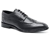 Anthony Veer Men's Regan Wingtip Oxford Full Grain Leather Shoes Goodyear Welt (11 D, Black - Full Grain Calfskin Leather)