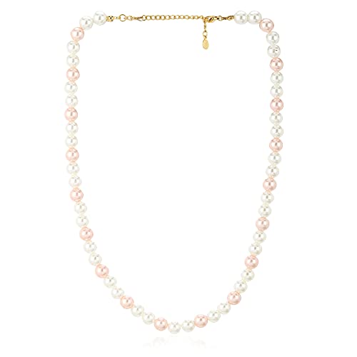 Estele Two Tone Pearl Necklace for Women, gold, adjustable - Image 4