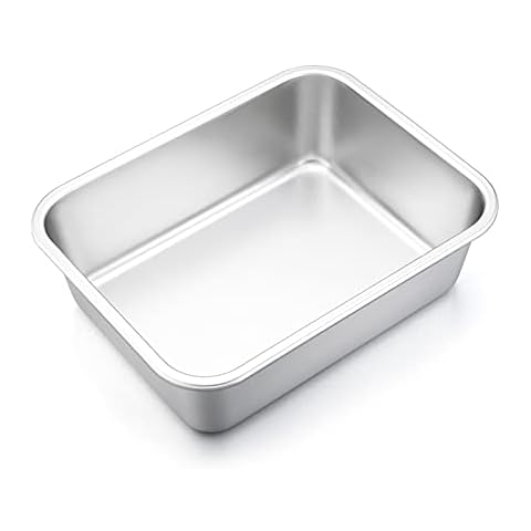 Auflaufform, Joyfair Edelstahl Rechteckig Backform Kuchenform, Ofenform Lasagneform Groß, 32x25x8cm, Perfekt für Lasagne/Brownie/Aufläufe, Schwerlast & Hitzebeständig Cover