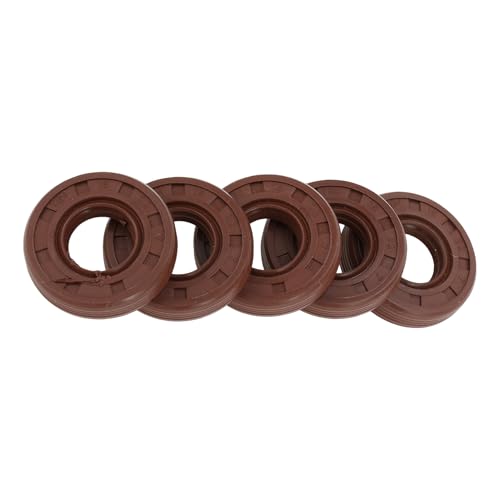 Partuto Universal Oil Seal TG4 Lip Seal Ring Rotary Shaft Seal 15x32x7mm High Pressure FKM Rubber Brown 5 Pcs