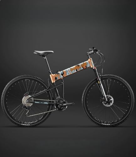 Dazzixマウンテンバイクオフロードマウンテンバイク折り畳み自転車通学マウンテン自転車 24/26/27.5 インチ 27/30/33段変速 MTB軽量アルミフレーム フレーム ディスクブレーキ搭載 内部配線 適切な身長155-200cm (26インチ/