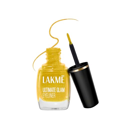 Lakme Ultimate Glam Eye Liner, Semi Matte, Quick drying, Water resistant & Smudgeproof Eye Liner, Golden, 9ml