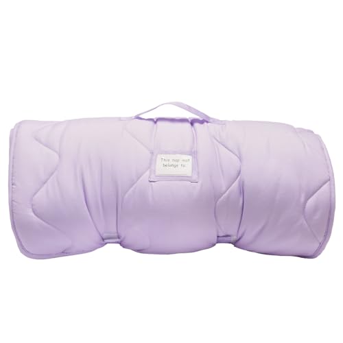Image of EVERYDAY KIDS Toddler Nap Mat with Removable Pillow - Born to Dance African American Ballerina - Carry Handle with Straps Closure, Rollup Design for Preschool, Daycare, Sleeping Bag - Ages 2-6 Years
