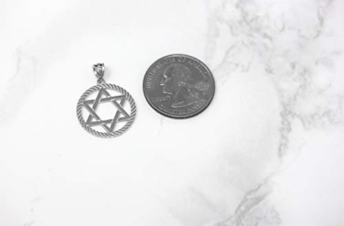 14k Jewish Star of David in Rope Charm Pendant Necklace3