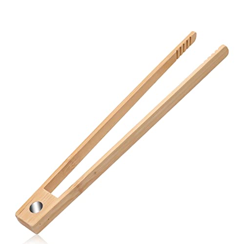 Toaster Tongs With Magnet | 9 Inch Long Toaster 2 Pieces | Wooden Toast Tongs | 100% Natural Snack Tongs | Eco-Friendly, Space Saving Bamboo Kitchen Accessories #TOP7
