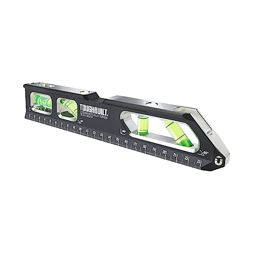 Nivel De Burbuja Toughbuilt 23 Cm - Aluminio, Multicolor, Ideal Para Bricolaje Y Construcción