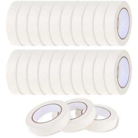 DIVINA VITAE 24Pack White Masking Tape, 1 Inch Wide Masking Tape Adhesive Painting Tape Masking Tape Bulk for General Purpose Use(1 inch x 55 Yards/Per Roll) Cover