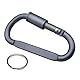 Karabiner mit Schraubverschluss, Haken aus Aluminiumlegierung, verstärkt, 8 cm, Schlüsselanhänger in D-Form, ideal für Camping, Angeln, Wandern, Reisen, Rucksack, Flaschenhalter, Sport