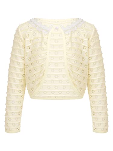 easyforever Girls Kids Soft Knit Uniforms Button Down Cardigan Sweaters Ruffle Hem Knitted Outerwear Sweater