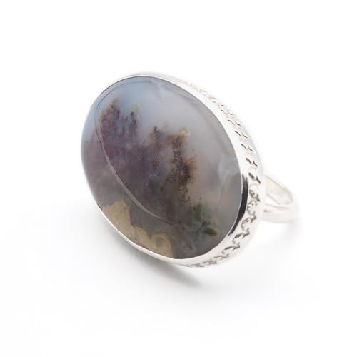 Bague agate mousse indonésienne, le bijou bohème en argent 925