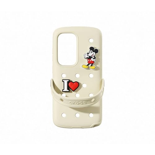 Crocs Case Cover In Silicone Per Samsung Galaxy S25 Ultra, 2 Charms Jibbitz Originali Inclusi, Beige
