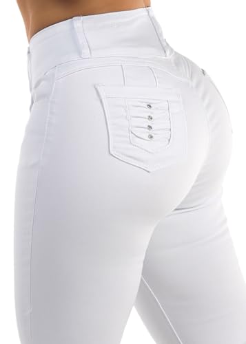 Image of Moda Xpress Women's Butt Lifting High Waisted Bootcut Jeans - Stretchy, Comfortable Flare Jeans in Junior Size Vintage Style