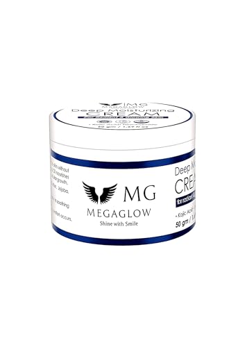 Image of MG MEGAGLOW Deep Moisturizer Cream with Niacinamide & Kojic Acid | Hydrating & Brightening Cream for Radiant & Glowing Skin | Reduces Pigmentation & Dark Spots | For All Skin Types - 50g (Pack of 2)