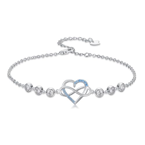 Tobillera de plata 925 infinito Regalo inolvidable para el Día de la Madre