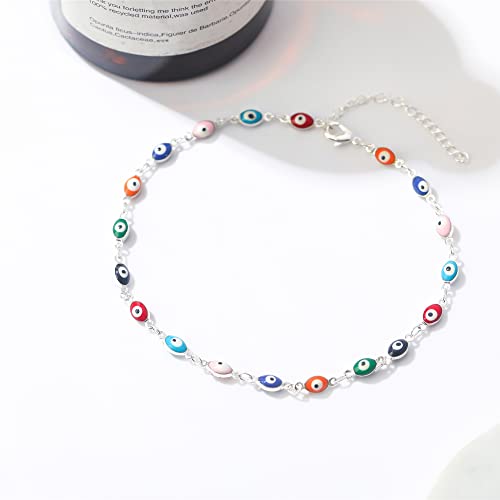 Descount Silver Evil Eye Ankle Bracelet,Evil Eye Anklet,Oval Shape Evil Eye Anklets For Women #TOP4