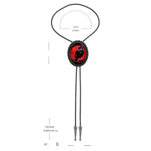 Image of Jeilwiy Bolo Tie for Men Western Cowboy Gothic Bolo Tie Necklace Halloween