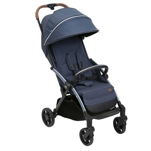 Chicco Goody XPlus Radiant Blue Stroller, Pram for 0-4 Years, Easy One-Hand Folding, Big Wheels with Shock Absorbers, Wide and Comfortable Seat
