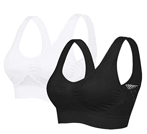 Sutiã esportivo feminino de malha perfeita com tecido respirável e acolchoado de alto impacto para m
