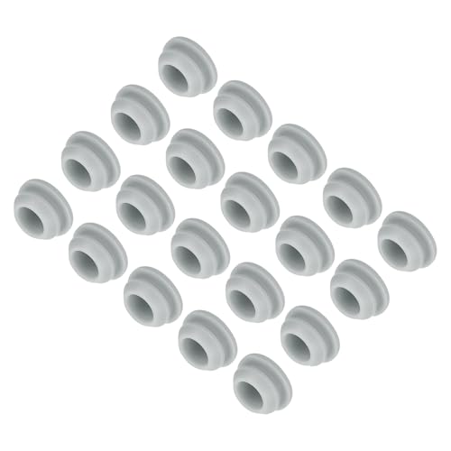 Image of MECCANIXITY 20pcs Silicone Snap in Locking Hole Plugs,10.5mm /0.4 Inch Mounting Diameter Narrow Groove Width 2mm Panel Seal Cover Round for Kitchen Bulkheads Waterproof Sealing Plugs Grey
