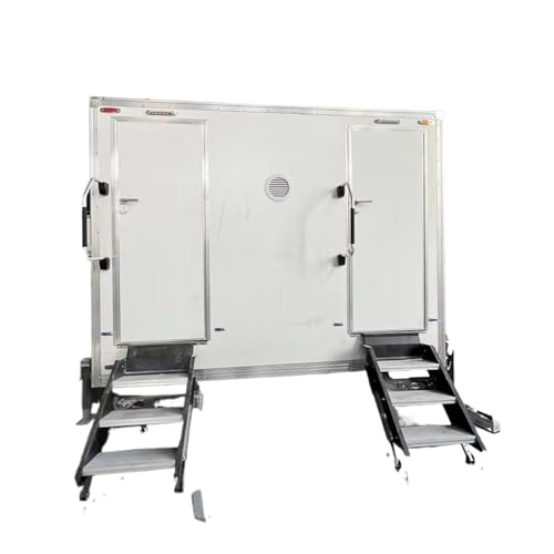 Inodoro móvil portátil para exteriores con ventilador de escape de urinario, remolque de baño al aire libre mejorado de 3 puestos para venta