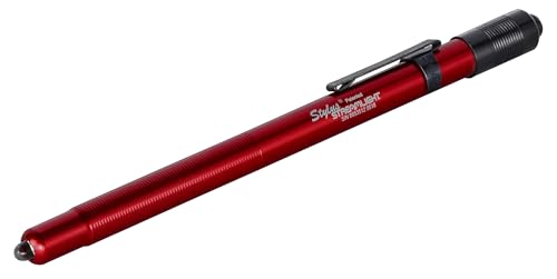 Streamlight 65035 Stylus 11-Lumen White LED Pen Light for Medical, Inspection, and Everyday Use with 3 AAAA Alkaline Batteries, Red