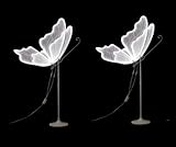 SJWTYK 2PCS Wedding Butterfly Floor lamp, Elegant Iron Butterfly Guide Lights, Creative Butterfly Ceiling Lamp, LED Romantic Decoration Lights for Wedding Party(White,31.5in)