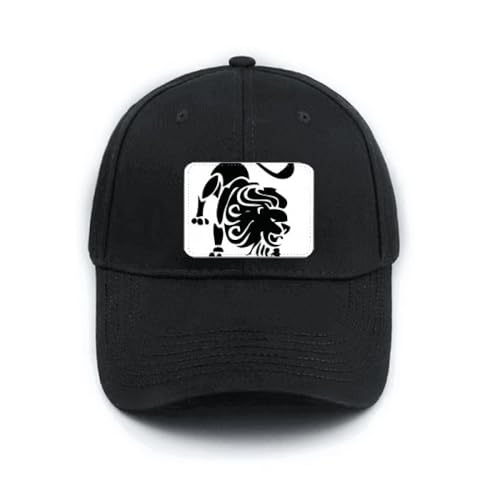 Casquette de baseball noire Lion réglable en coton pour homme et femme