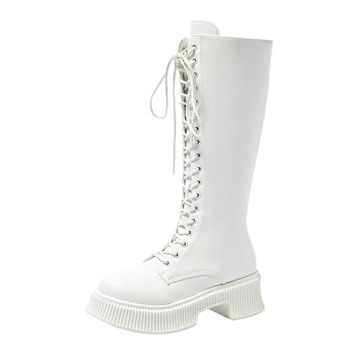 Bottes d'hiver hautes pour marcher sous la neige en talon bloc confortable