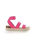 DREAM PAIRS Strappy Espadrille Platform Wedge Sandals for Women Dressy Summer, Comfortable Open Toe Sandals with Cushioned Insole and Ankle Strap Buckle,Size 6.5,Hot Pink-Elastic,SDPW2401W