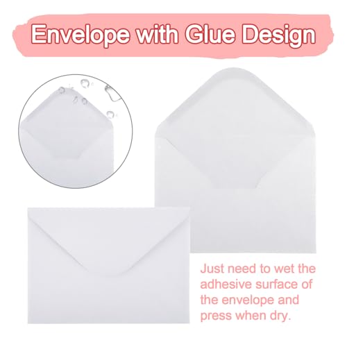 Briefumschläge, 50 Stück Umschläge mit Nassklebung, 120 g/m² Briefumschlag Kuvert für Grußkarten, Hochzeit Einladung, Geburtstagskarten Briefkuvert (Weiß, 12,5 x 17,5cm)