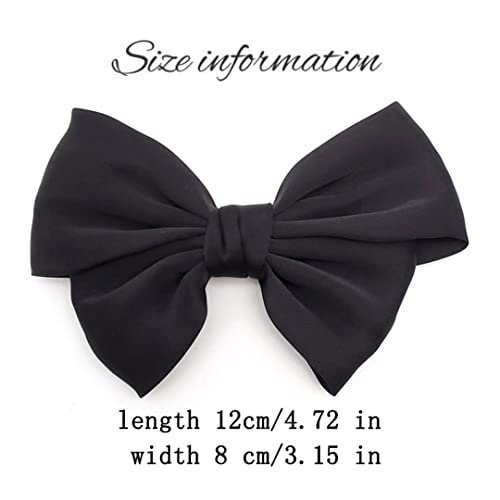 Tsangbaby Satin Bow Shoe Clips Dots Solid Color Shoe Clips Removable Shoe Clips Elegant Wedding Party Shoe Buckle Bag Clothing Hair Accessories for Women Girls 2 Pcs (Black Bow) - Thumbnail 6