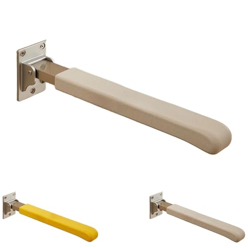 Aoccqkfトイレ手すり 安全 アームレスト 滑り止め 折りたたみ式 ステンレス 浴室サポートハンドル 介護用 高齢者 障害者向け バリアフリー イエロー (グレー)