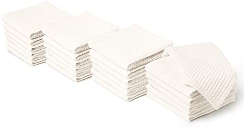 Encasa Tea Towels - Kitchen Dish towels Made With Cotton & Highly Absorbent For Cleaning, Quick Drying Of Plates & Glasses X-large, 18 x 28 inch|Butcher Black (Set of 4 pieces)
