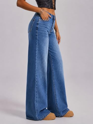Image of ADBUCKS Baggy Jeans for Women || Women,s Loose Jean Pants || Oversized Jean's for Women's || Wide Leg Jean,s for Woman || Casual Jins for Woman's