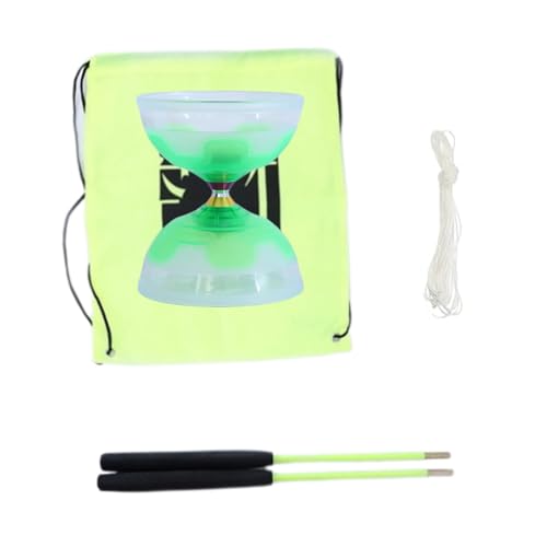 Will Like Diabolo mit Kugellager, Diabolo Jonglierset mit Diabolostab, Diabolo-Freizeitsport, perfekt für Outdoor-Sportarten (Grün)
