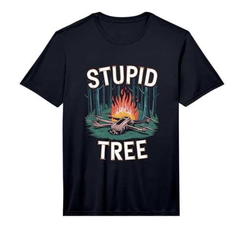 Stupid Tree Funny Drone Performance T-Shirt