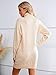 SENFURE Women Mini Sweater Dress Turtleneck Long Sleeve Sweater Knit Tunic Dress Pullover Sweater Dresses Apricot