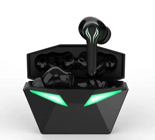 D-Stone DS-J116 for Gaming with Pubg Trigger and Finger Sleeves in Ear Earbuds with Mic,Lightweight,High Bass Boosted Sound, Led Indicators and Multifunction Controls Multicolor (Jade Black)