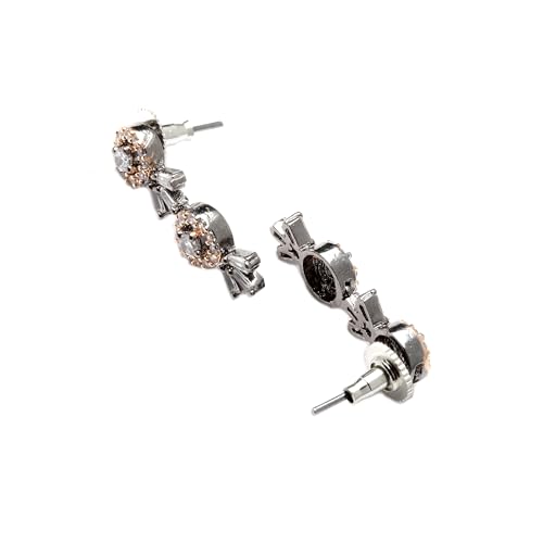 Image of ZENEME Women American Diamond Studded Necklace With Earring Detailing Jewellery Set For Women and Girl