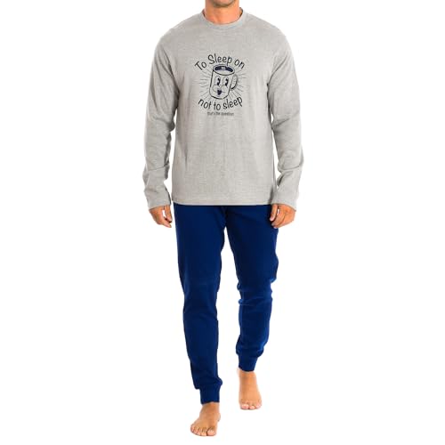 Pijama de Hombre KL30169, Pijama de Invierno Dos Piezas, Ropa de Dormir cómoda de algodón, Conjunto de Pijama para Hombre